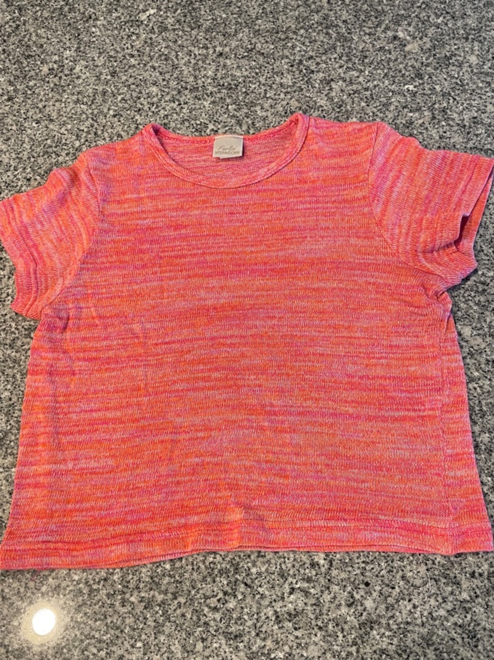 Pink Knit Short-Sleeve Top sz L